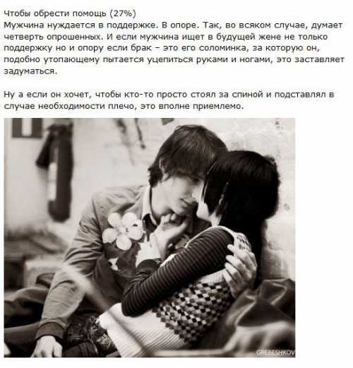 Почему мужчины женятся