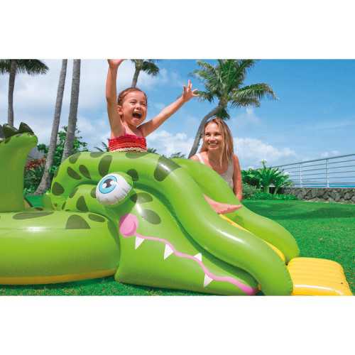 Надувной бассейн с горкой