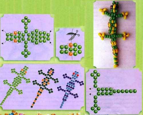 Далее приматывайте четыре короткие одинарные ветви