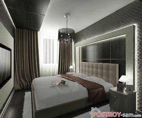 Дизайн узкой спальни представляет собой непростую задачу ее обязательным элементом является кровать, которая должна органично смотреться в помещении неправильной формы