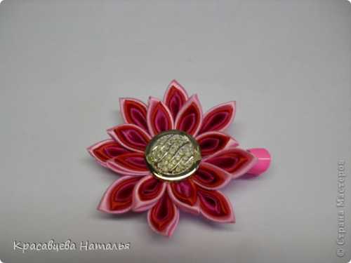 Цветы канзаши из атласных лент