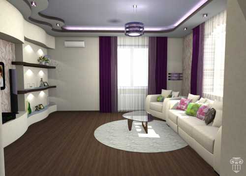 Размещать крупногабаритную мягкую мебель посреди гостиной нецелесообразно, поскольку она затруднит движение в помещении