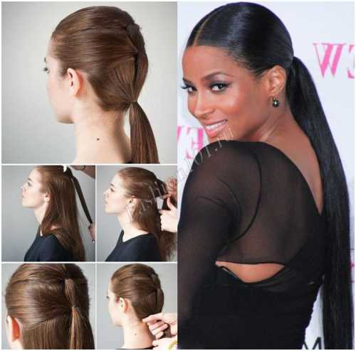 У основания вытащить одну прядь и обернуть ею резинку, закрепив концы заколкой или лаком